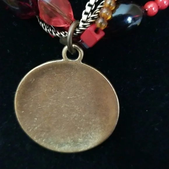 3 for 20. Vintage  red and gold  beaded  necklace. - Picture 7 of 9